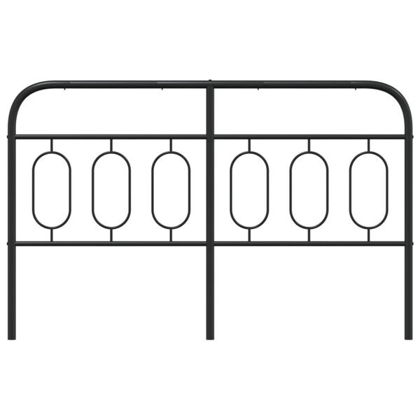 vidaXL Metalowe wezgłowie, czarne, 137 cm