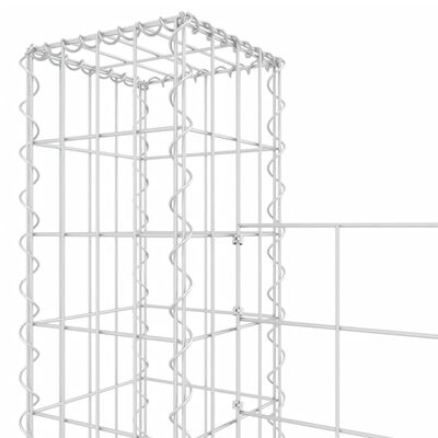 vidaXL Ogrodzenie gabionowe z 7 słupkami, żelazo, 740x20x200 cm
