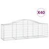 vidaXL Kosze gabionowe, 40 szt, 200x50x60/80 cm, galwanizowane żelazo