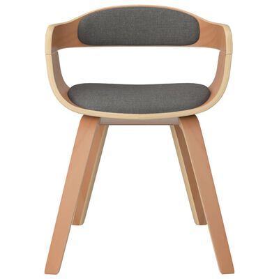 vidaXL Krzesło stołowe, jasnoszare, gięte drewno i tkanina