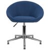 vidaXL Obrotowe krzesła stołowe, 4 szt., niebieskie, obite tkaniną