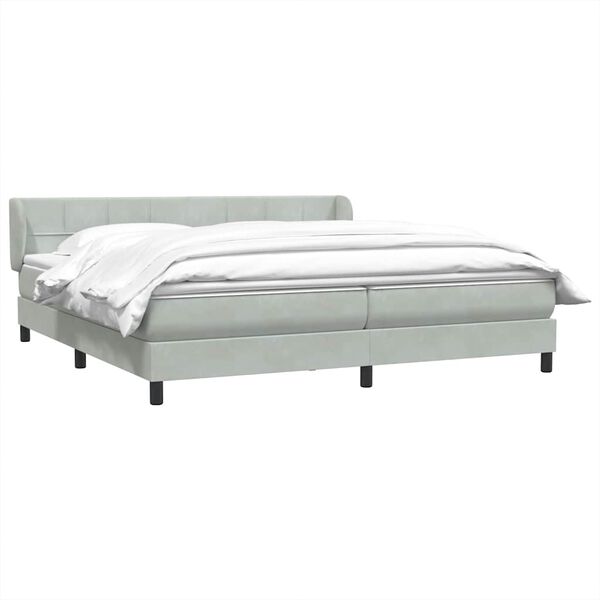vidaXL Ł&oacute;żko typu Box Spring z materacami Jasnoszary 180x210 cm