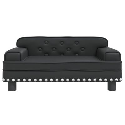 vidaXL Sofa dla dzieci, czarna, 70x45x30 cm, sztuczna skóra