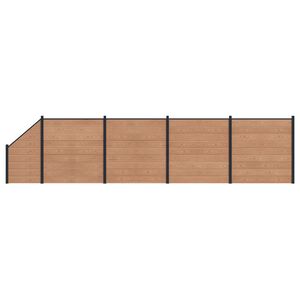 vidaXL Panel ogrodzeniowy 5 pcs WPC i aluminium brązowy