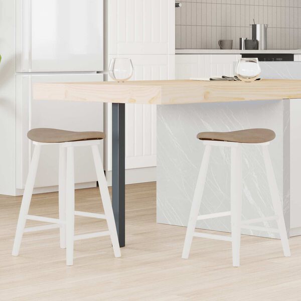 vidaXL Krzesła jadalne 2 pcs Biały 46 x 37 x 63 cm Drewno Gumowe