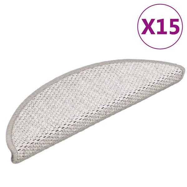 vidaXL Samoprzylepne nakładki na schody 15 szt., 56x17x3 cm, platynowe