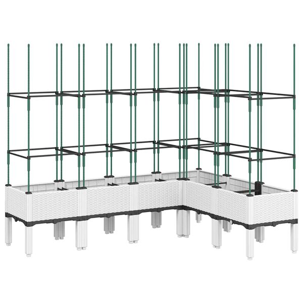vidaXL Donica ogrodowa z kratką, biała, 160x120x142,5 cm, PP