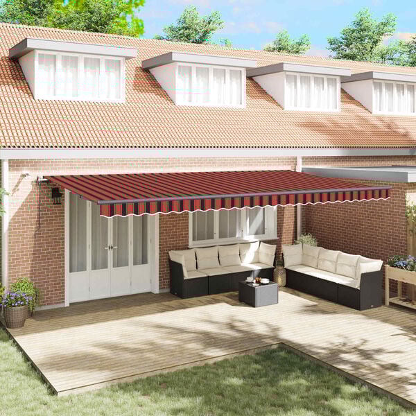 vidaXL Markiza zwijana z pomarańczowy i brązowy 600 &times; 350 cm tkanina