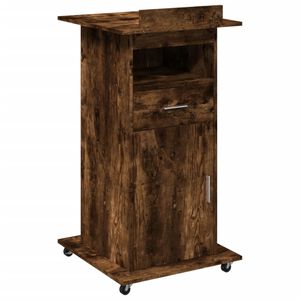 vidaXL M&oacute;wnica z kołami i szufladą, dąb opalany, 55x55x107 cm