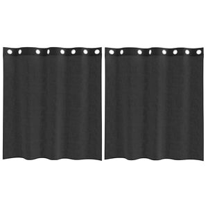 vidaXL Zasłony woalowe z przelotkami 2 szt. Czarne 140x140 cm