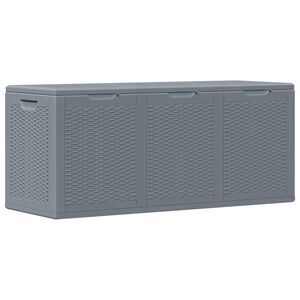 vidaXL Skrzynia ogrodowa, szara, rattan PP, 270 L