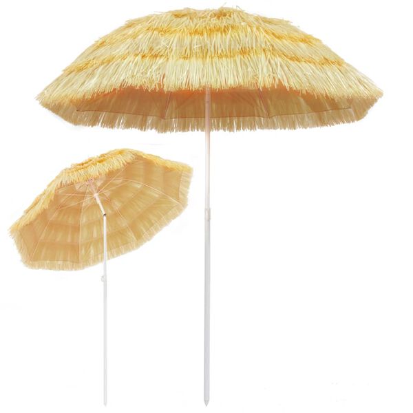 vidaXL Parasol plażowy w stylu hawajskim, naturalny, 180 cm