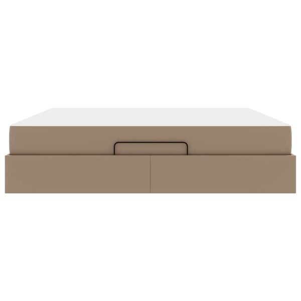 vidaXL Rama ł&oacute;żka z materacem z materacem 2 pcs Brązowy PVC