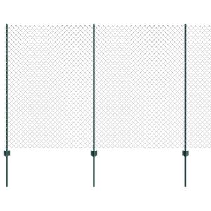 vidaXL Ogrodzenie z słupkiem Zielony 1,6 x 10 m Stal i PVC