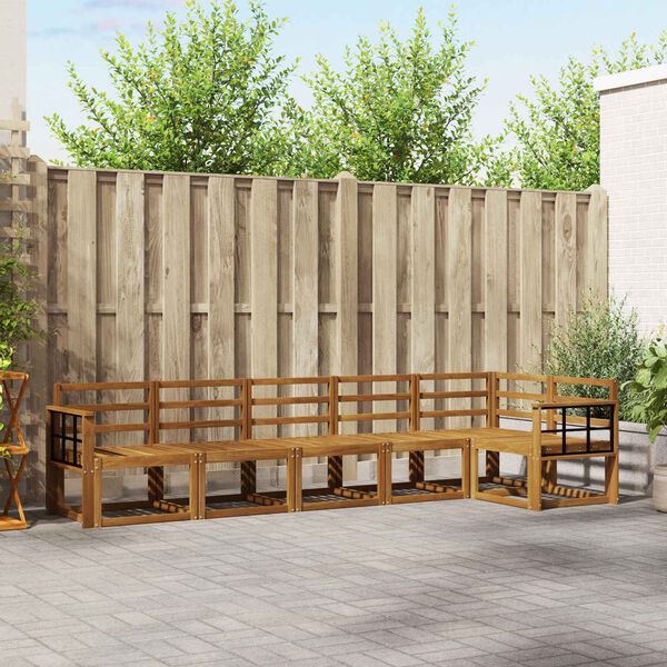 vidaXL Zestaw sof na zewnątrz 6 pcs Naturalny Lite Drewno Akacji