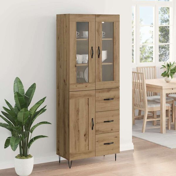 vidaXL Highboard z szufladą Dąb rzemieślniczy 69,5 x 34 x 90 cm