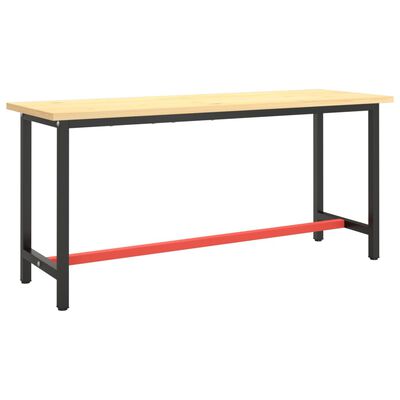 vidaXL Rama do stołu roboczego, czerwono-czarna, 170x50x79 cm, metal
