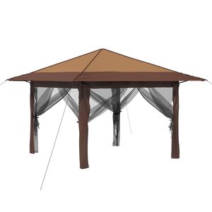 vidaXL Gazebo z 4 Ścianami 3,3 x 3,3 m Beżowy i Brązowy