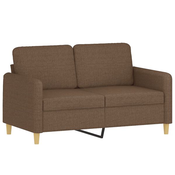 vidaXL Sofa 2-osobowa, brązowa, 120 cm, tapicerowana tkaniną