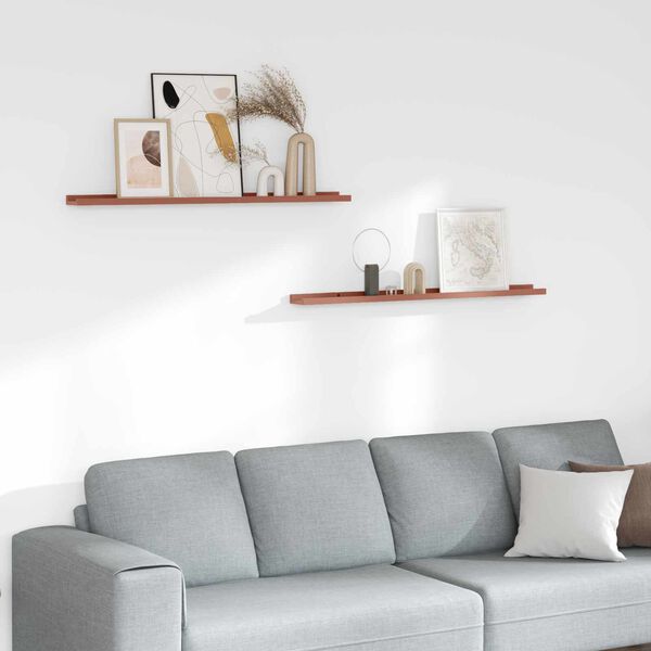 vidaXL P&oacute;łka ścienna z p&oacute;łką 2 pcs Czerwony 100 x 9 x 3 cm