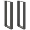 vidaXL Nogi do stołu barowego w kształcie litery U 2 szt. Antracyt 40x(90-91) cm Stal