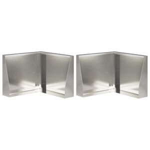 vidaXL Mur oporowy 2 szt. 50 x 50 x 30 cm Stal nierdzewna srebrny