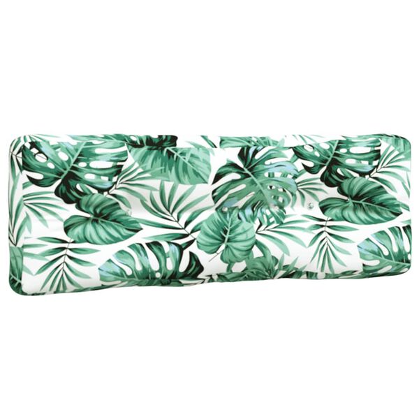 vidaXL Poduszki na palety, 3 szt., wz&oacute;r w liście, tkanina