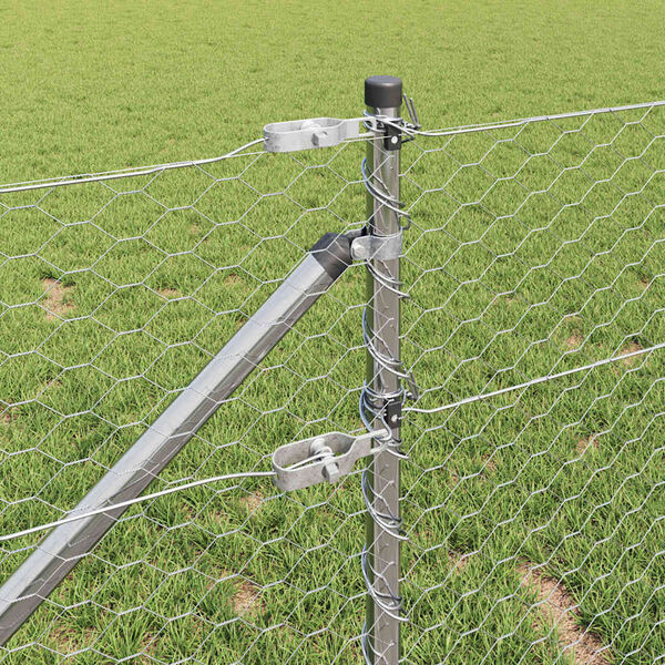 vidaXL Słupek ogrodzeniowy. Srebrny 10 x 0,6 m (siatka 36 mm) Stal