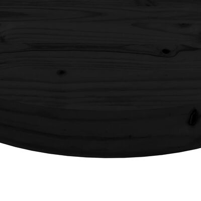vidaXL Blat do stołu, okrągły, czarny, Ø50x3 cm, lite drewno sosnowe