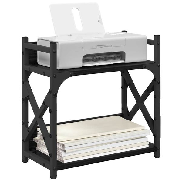 vidaXL Stojak na drukarkę Czarny Dąb 40 x 20 x 40 cm