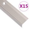 vidaXL Listwy schodowe w kształcie litery L 15 szt. Aluminium 90 cm