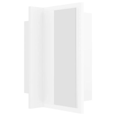 vidaXL Szafka łazienkowa z lustrem i LED, biała, 40x12x45 cm, akryl