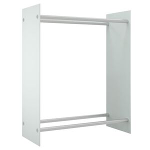 vidaXL Stojak na drewno opałowe, biały, 80x35x100 cm, szkło hartowane