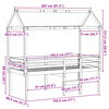vidaXL Wysokie łóżko z dachem, białe, 75x190 cm, lite drewno sosnowe