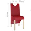 vidaXL Krzesła stołowe, 4 szt., winna czerwień, obite sztuczną sk&oacute;rą