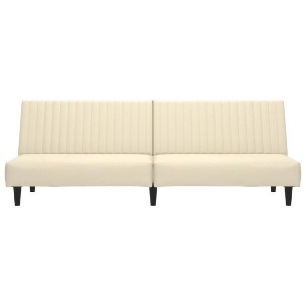 vidaXL 2-osobowa kanapa, kremowa, tapicerowana aksamitem