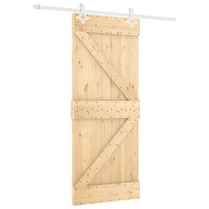 vidaXL Drzwi przesuwne Naturalne i białe 80 x 210 cm