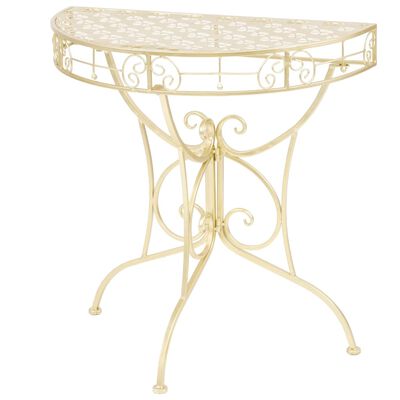 vidaXL Półokrągły stolik vintage, metalowy, 72 x 36 x 74 cm, złoty