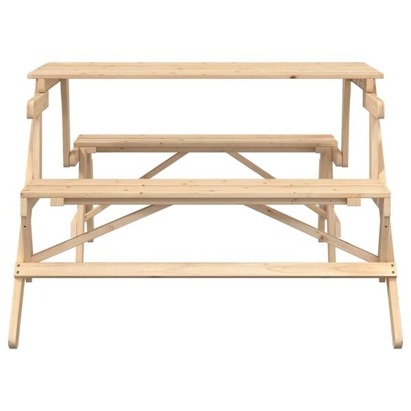 vidaXL St&oacute;ł piknikowy z ławkami, jodłowy, 2-w-1
