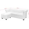 vidaXL Sofa Chesterfield w kształcie litery L, sztuczna sk&oacute;ra, biała