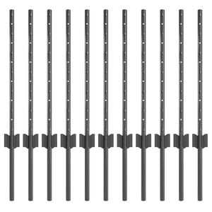 vidaXL Słupek ogrodzeniowy. 11 pcs Szary 60 cm Stal