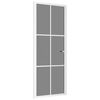 vidaXL Drzwi wewnętrzne, 83x201,5 cm, białe, szkło ESG i aluminium