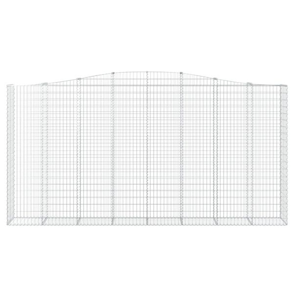 vidaXL Kosze gabionowe, 9 szt, 400x50x200/220 cm, galwanizowane żelazo