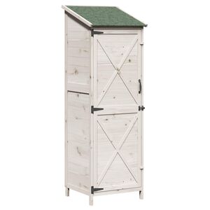 vidaXL Shed ogrodowy Biały 59,5 x 56 x 176,5 cm Drewno Świerkowe