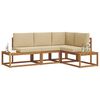 vidaXL Zestaw sof na zewnątrz z poduszką 4 Sztuka Naturalny i Beżowy