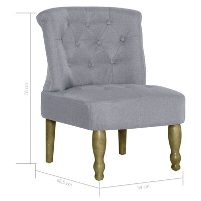 vidaXL Krzesła w stylu francuskim, 2 szt., jasnoszare, materiałowe