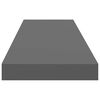 vidaXL P&oacute;łki ścienne, 2 szt, wysoki połysk, szare, 90x23,5x3,8 cm, MDF