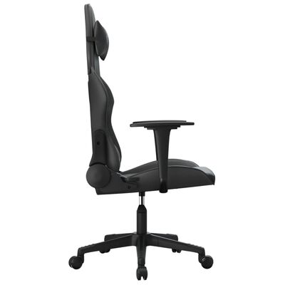 vidaXL Masujący fotel gamingowy, czarny, sztuczna skóra