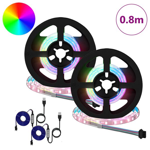 vidaXL Taśma LED 4 pcs Czarny i przezroczysty 40 x 0,8 x 0,3 cm