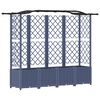 vidaXL Podniesione ł&oacute;żko z kratką i dachem Szary 204 x 40 x 138 cm PP